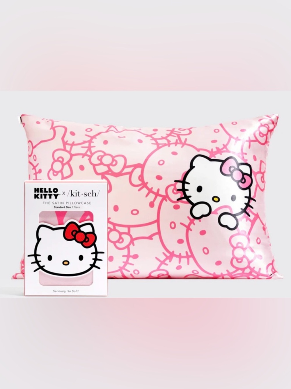 New in Box Hello Kitty x Kitsch Pink Satin Pillowcase NWT